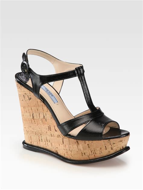 prada cork wedges|prada leather sandals.